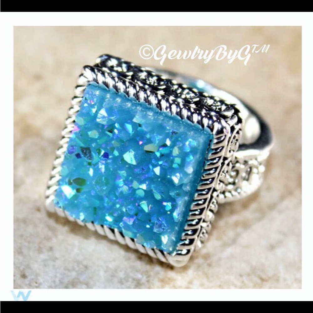 💍DRUZY Sparkling Baby Blue Ring! - Picture 1 of 2